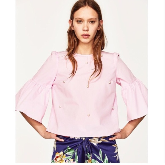 Zara Tops - CLEAR OUT! 💕ZARA Pearl Embellished Bell Sleeve